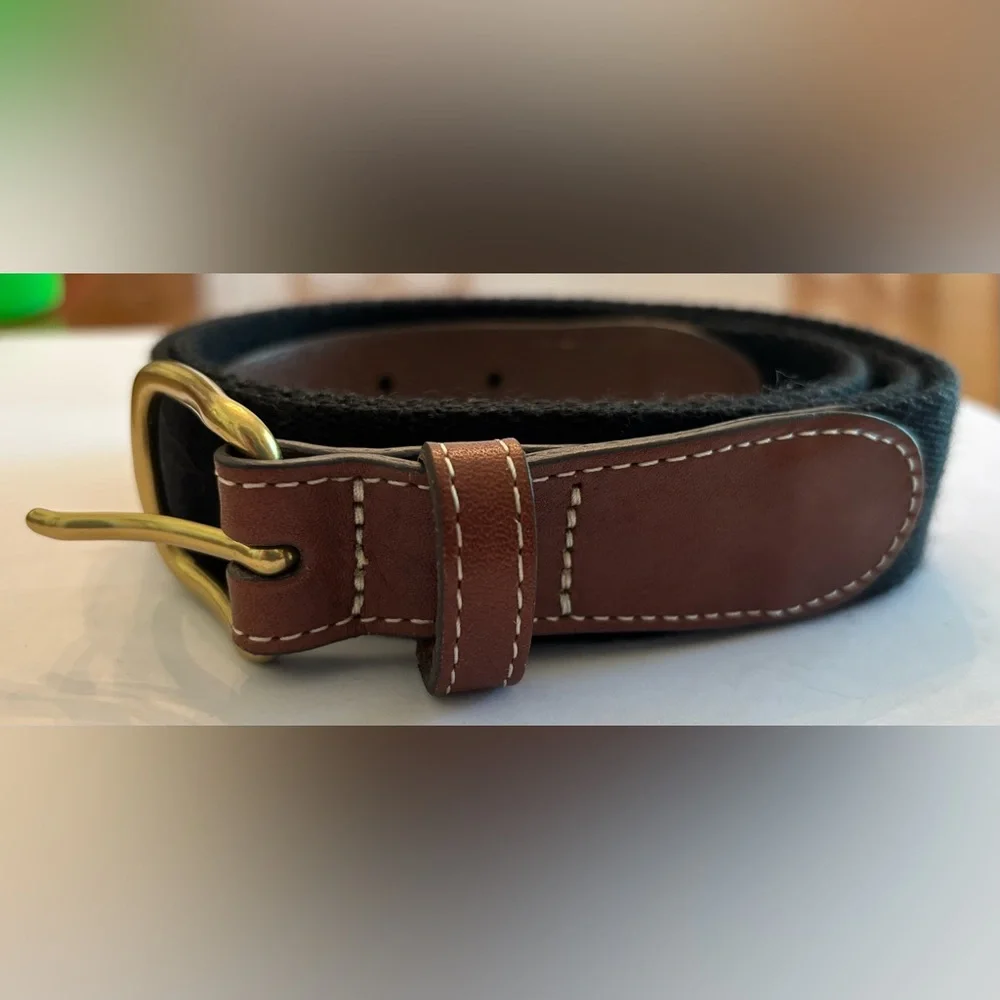 Lands’ End Men’s Black Woven Belt Size 38